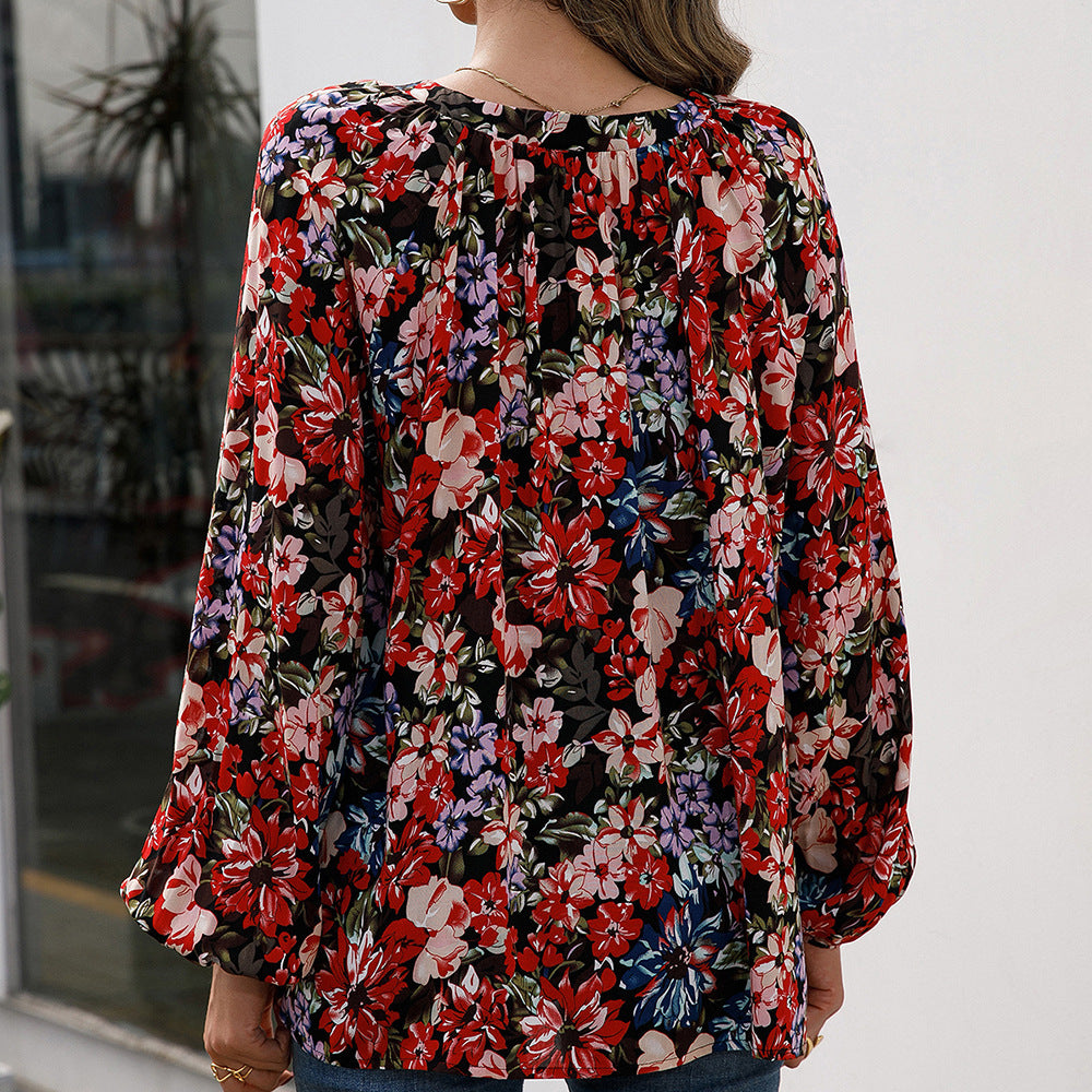 Women's blouse with floral patterns and lightweight sleeves Lune London