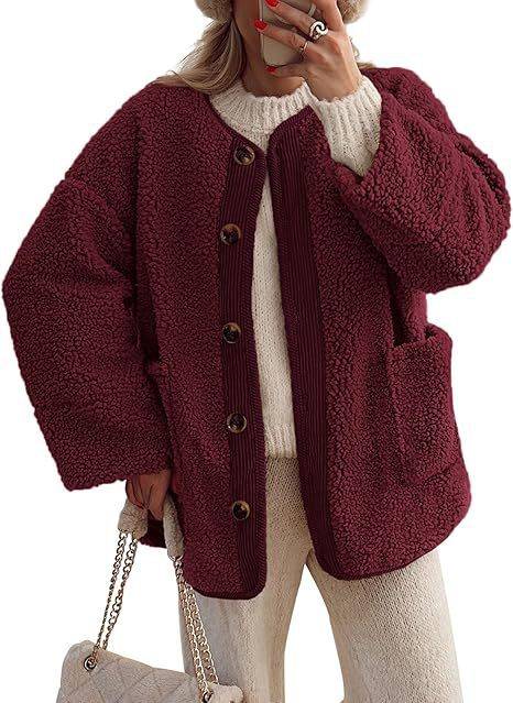 Ladies cozy fleece jacket with Moon London button details