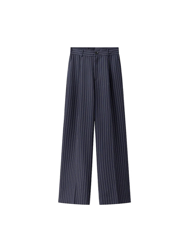 Wide high-waisted trousers for women with elegant stripes Lune London