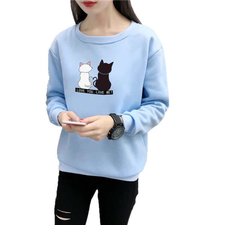 Sweat-shirt pour femmes avec design de chat ludique et impression humoristique Chic & Stil