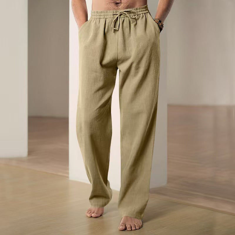 Casual linen pants for men with elastic waistband and side pockets Lune London