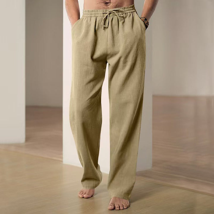 Casual linen pants for men with elastic waistband and side pockets Lune London