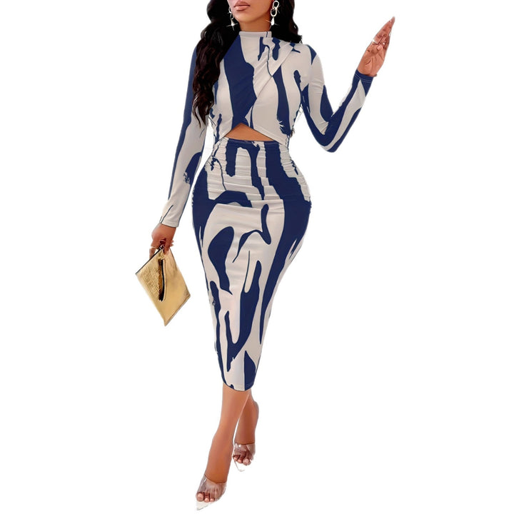 Robe midi ajustée pour femme avec des découpes et des manches longues Chic & Stil