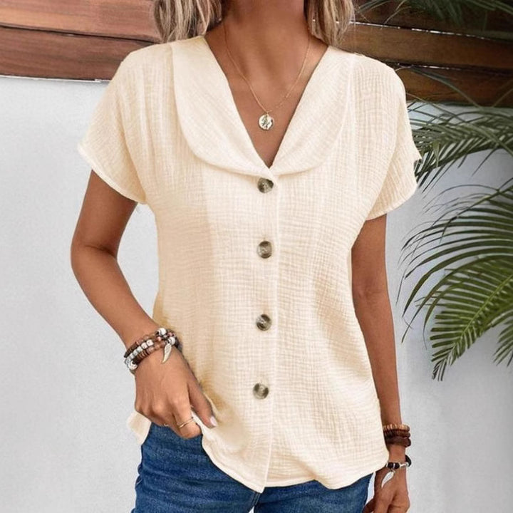 Women's shirt with visible buttons in lightweight fabric Lune London