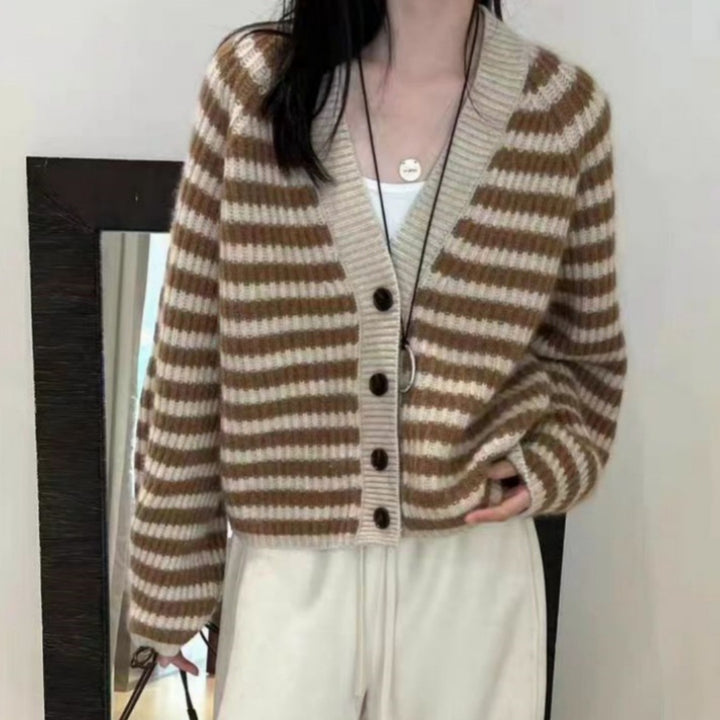 Women striped knit cardigan Lune London
