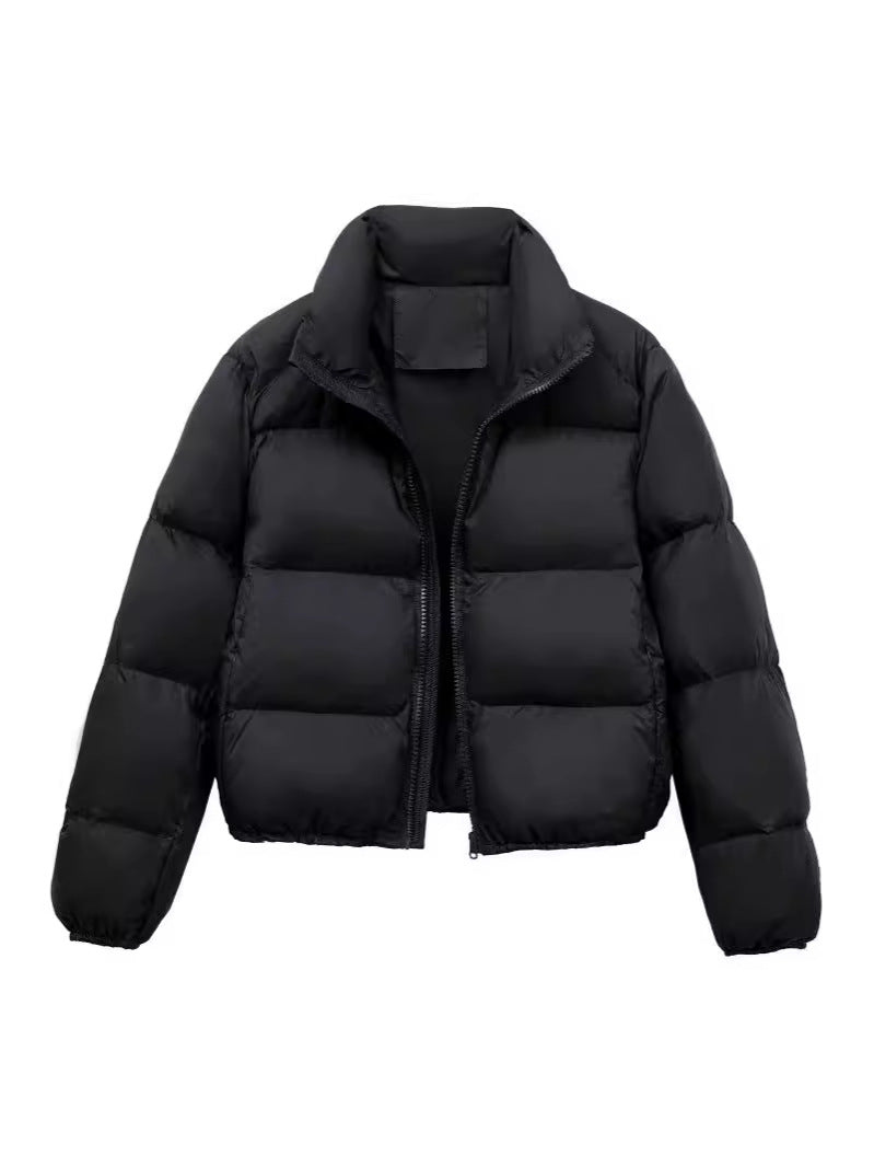 Elegant women's short down jacket with high collar and practical pockets Lune London