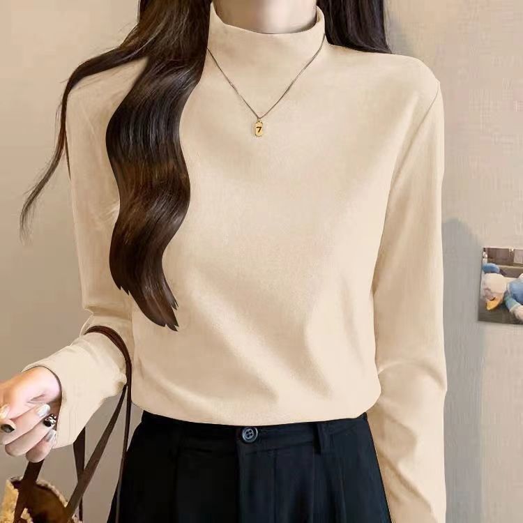 Chemise à manches longues pour femmes avec col montant et fine structure Chic & Stil