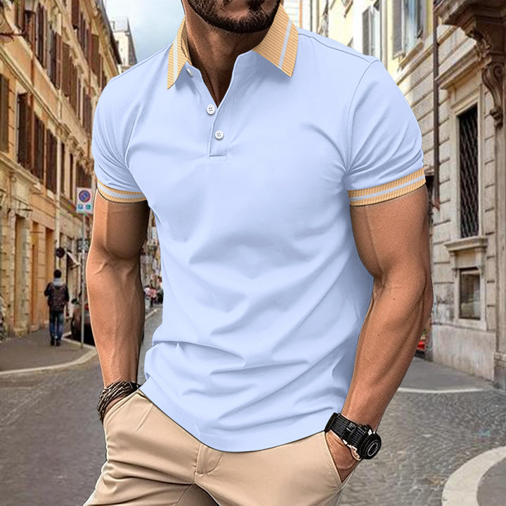 Stylish performance polo for men with contrasting collar Lune London