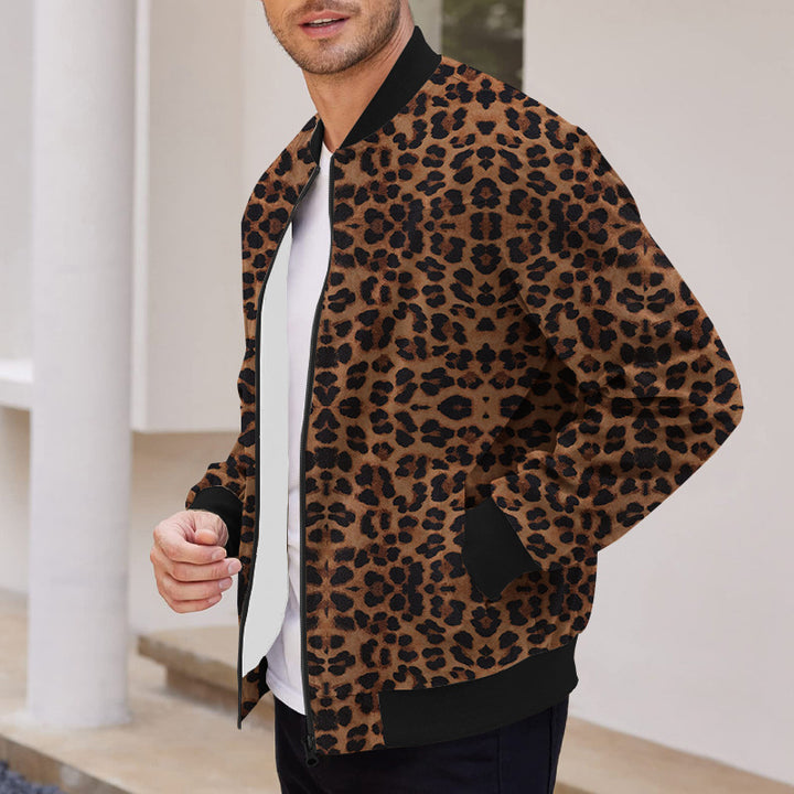 Lune London Men's sporty bomber jacket with leopard pattern