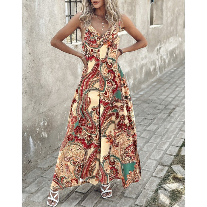 Women Bohemian Paisley Print Maxi Dress Lune London