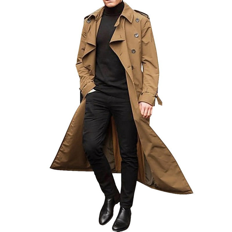 Elegant trench coat for men with deep lapels and discreet buttons Lune London