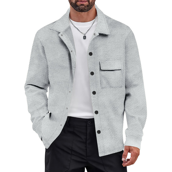 Trendy overshirt for men with practical chest pocket and textured design Lune London