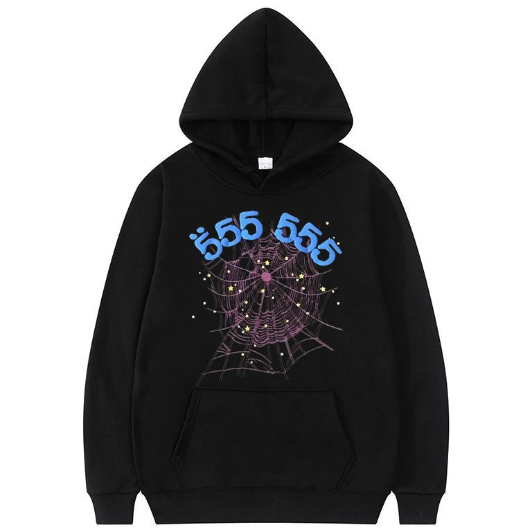 Ladies hoodie with a creative spider web pattern Lune London