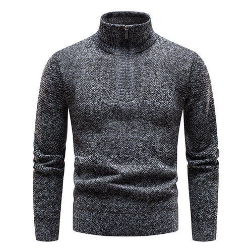 Knitted sweater for men with high collar and zipper Lune London