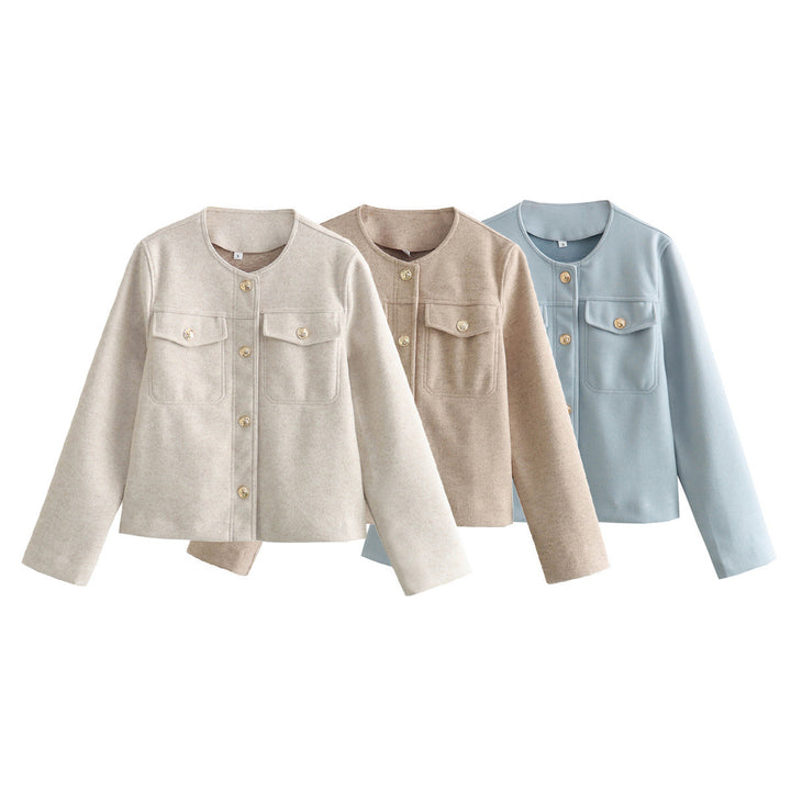 Modern jacket for women in soft materials with textured design Lune London