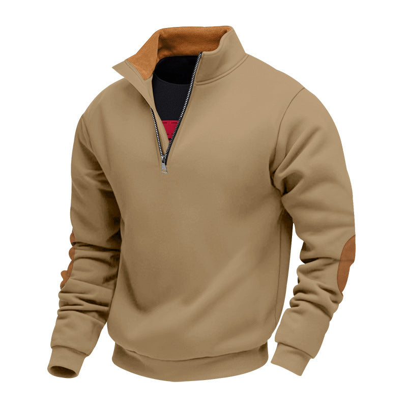 Men's Sweatshirt with High-Quality Stand-Up Collar and Elegant Accents Lune London