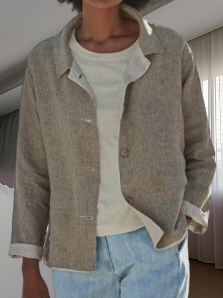Ladies lightweight and casual cotton jacket with buttoned details Lune London