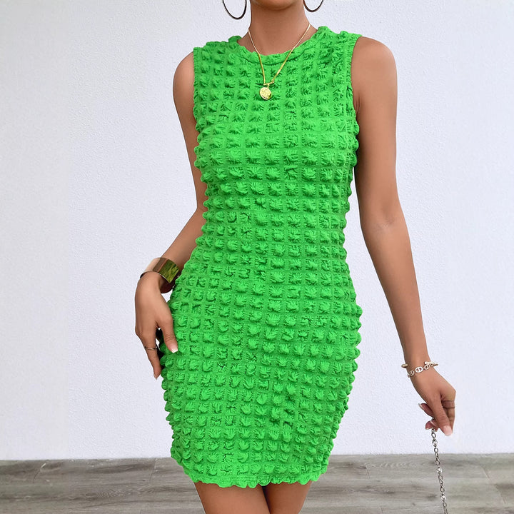 Chic & Stil textured design mini bodycon dress for women