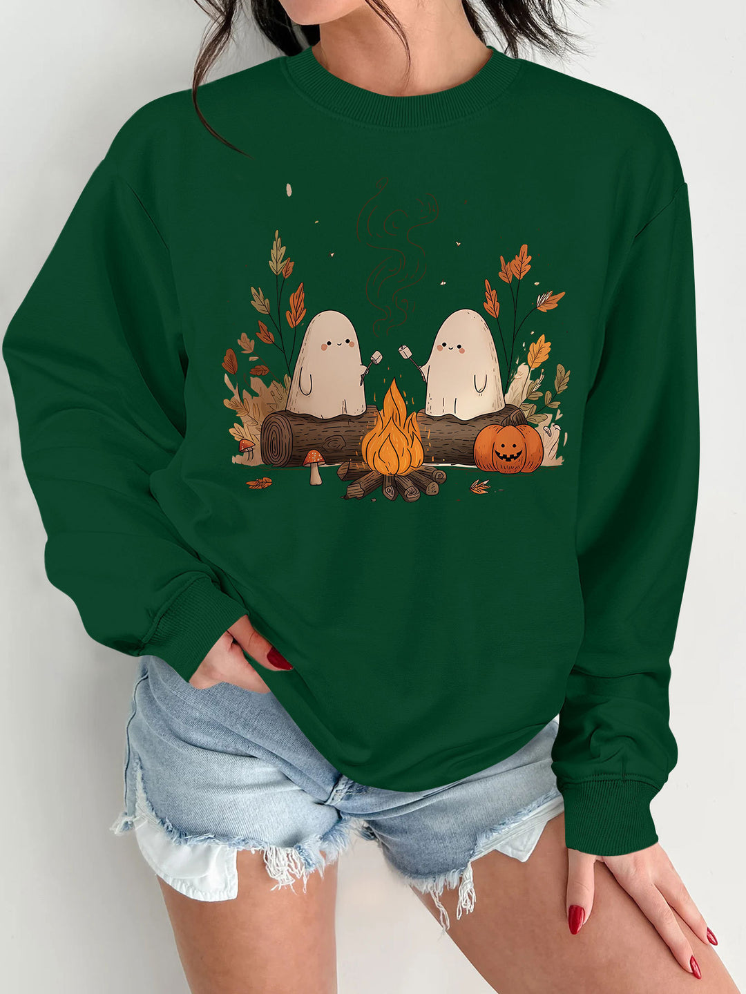 Sweat-shirt pour femmes avec motif effrayant ludique et coupe confortable Chic & Stil