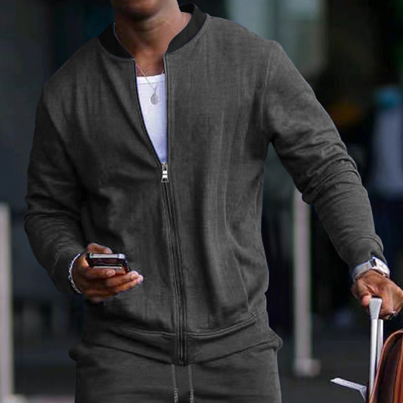Sporty bomber jacket for men with hidden zipper and elastic cuffs Lune London