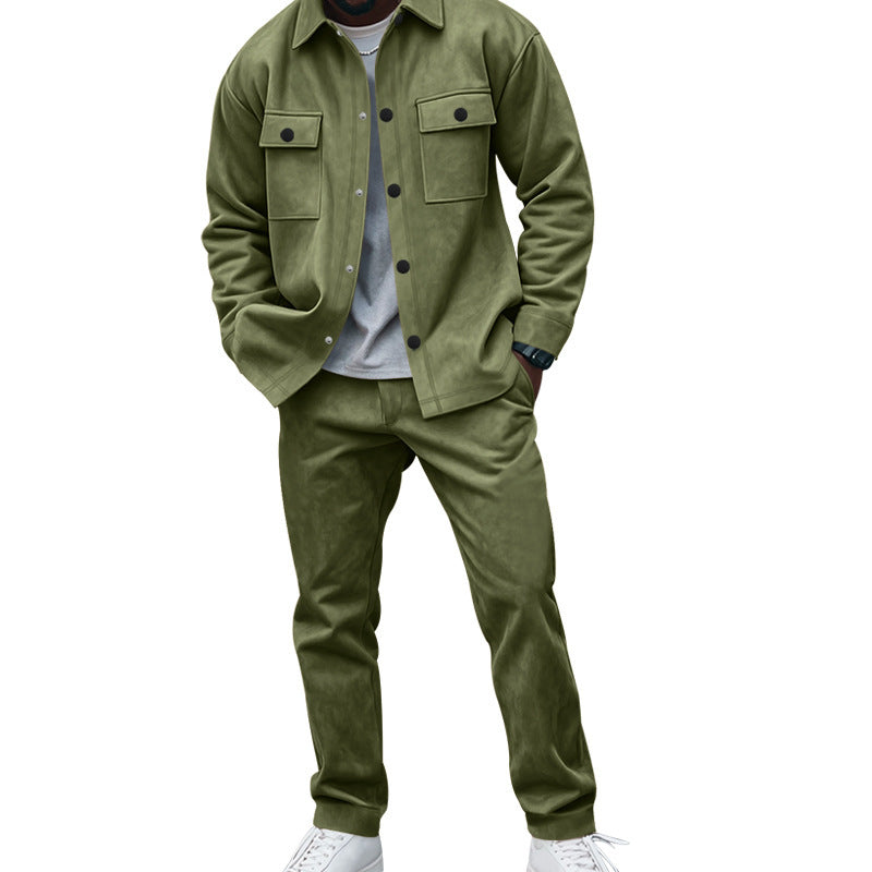Casual shirt and pants set for men in soft material with practical pockets Lune London