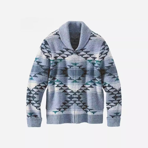 Ladies comfortable vest with high collar and geometric pattern Lune London