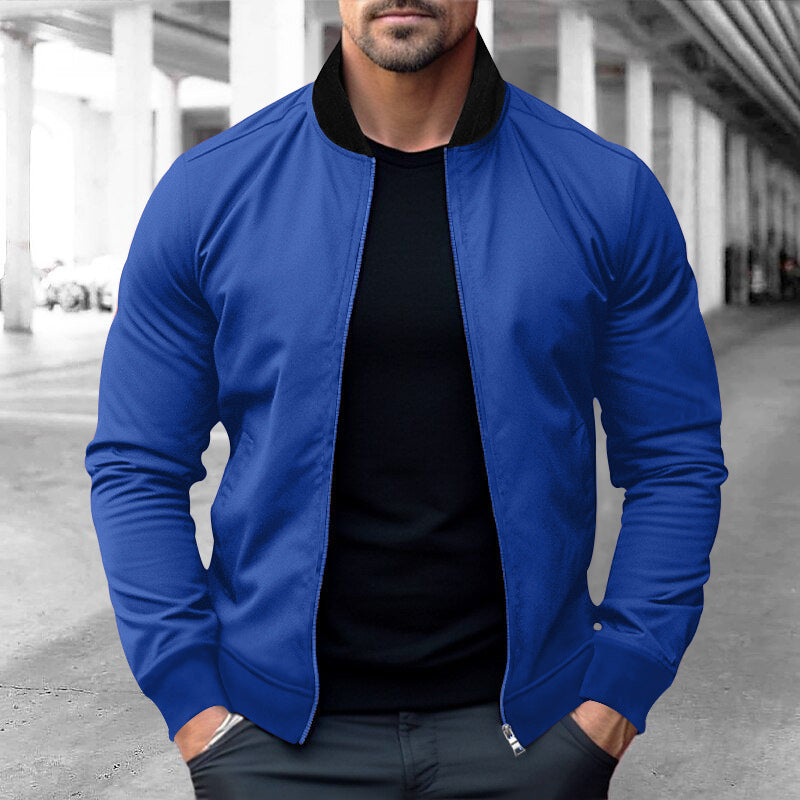 Men's sporty bomber jacket in soft fleece with zip pockets Lune London
