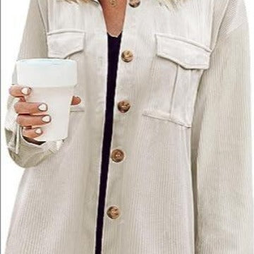 Corduroy jacket for women with double chest pockets Lune London