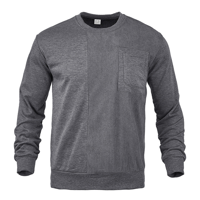 Fashionable men's sweatshirt with textured panels and chest pocket Lune London