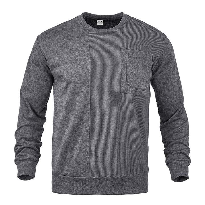 Fashionable men's sweatshirt with textured panels and chest pocket Lune London