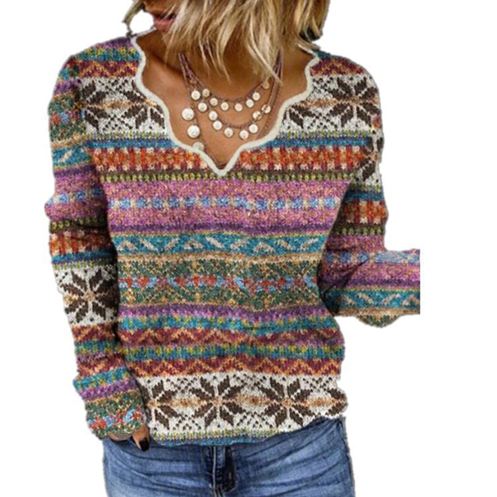 Viscose sweater for women with creative geometric design Lune London