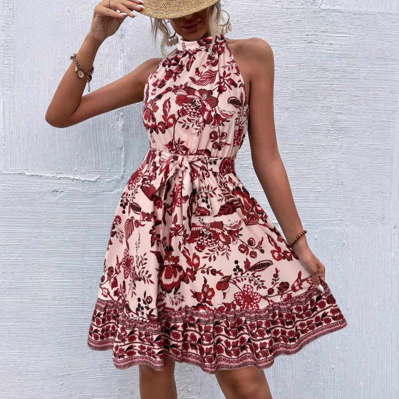 Floral neck tie dress for women Lune London