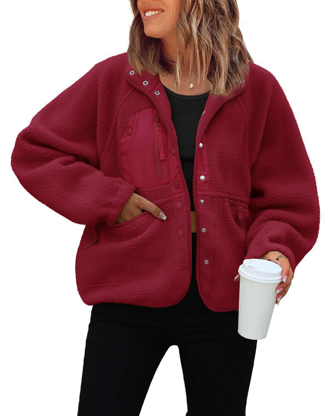 Ladies cozy fleece jacket with practical pockets Lune London