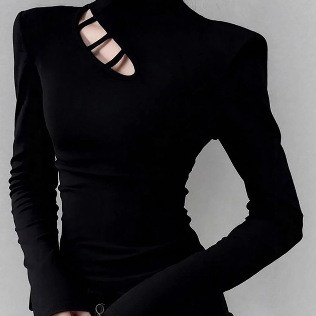 T-shirt à manches longues pour femmes avec encolure asymétrique Chic & Stil