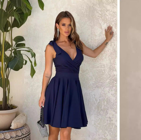 A-line dress for women with adjustable tie belts Lune London