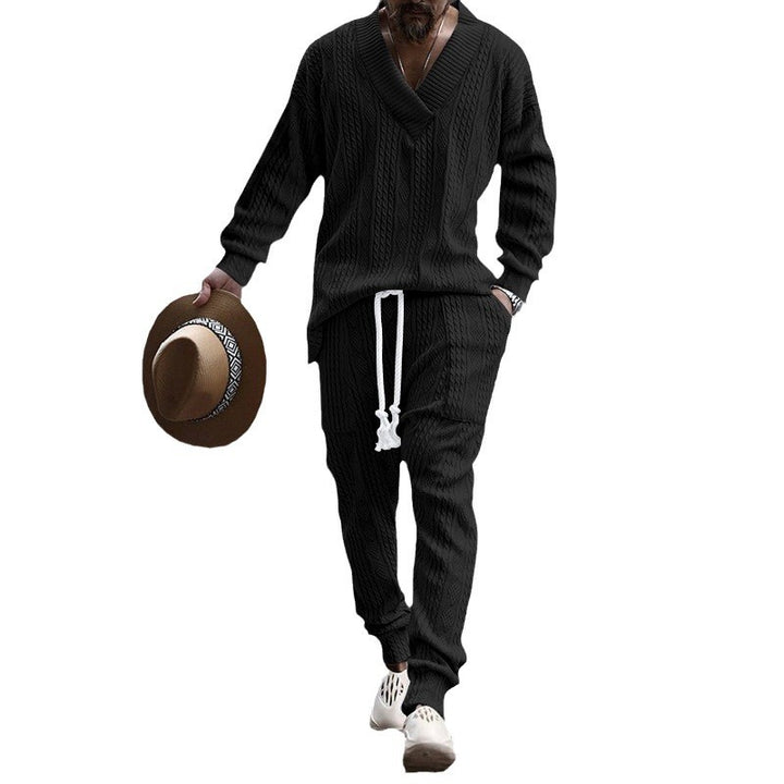 Casual knitted suit for men with modern rib structures Lune London