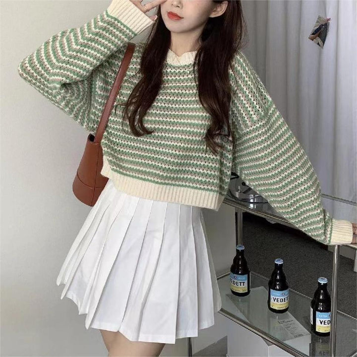 Women's Wavy Knit Sweater with Oversized Cut Lune London