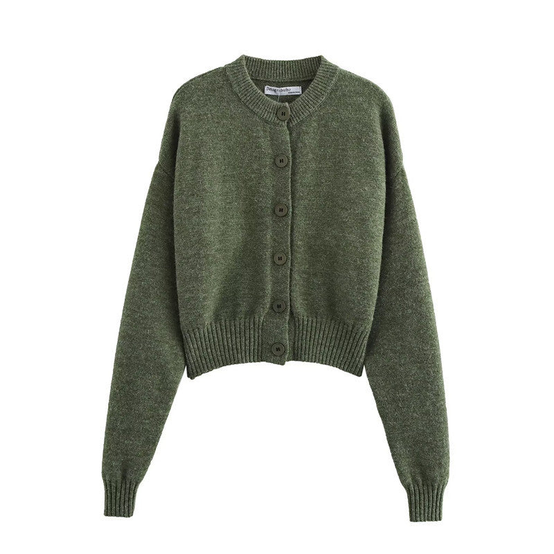 Cardigan court en tricot élégant pour femme avec fermeture par bouton Chic & Stil