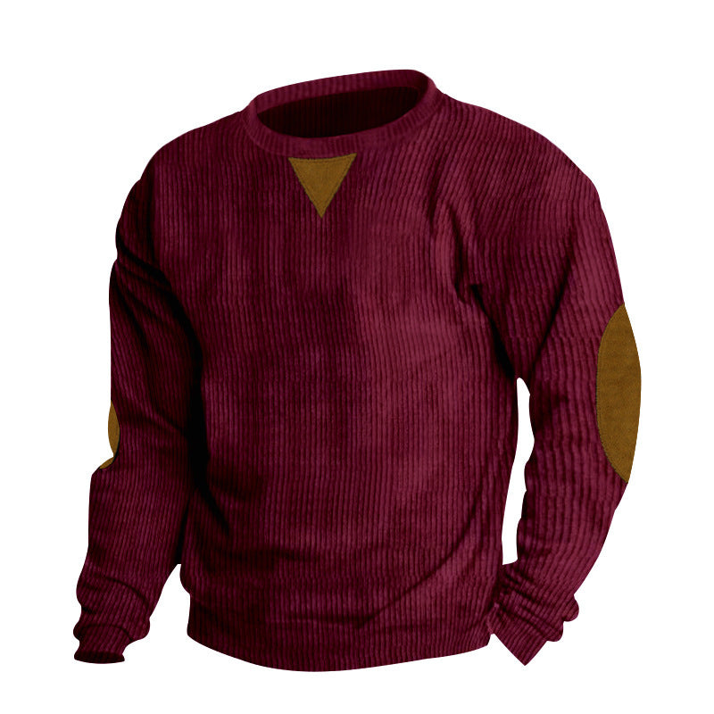 Comfortable knitted sweater for men with stylish patches on the elbows Lune London
