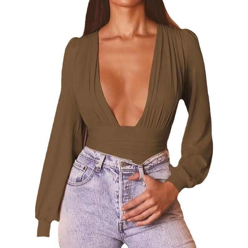 Ladies Elegant Deep V Neck Body Lune London
