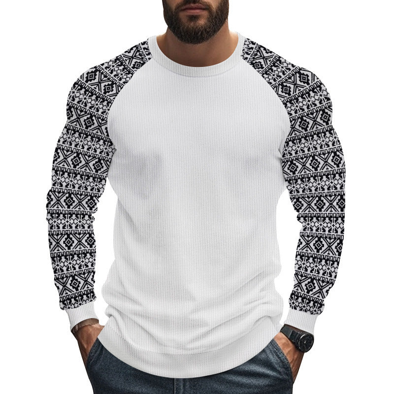 Long sleeve sweater for men with geometric pattern Lune London