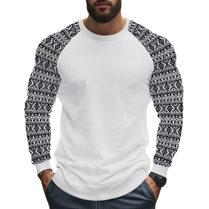 Long sleeve sweater for men with geometric pattern Lune London