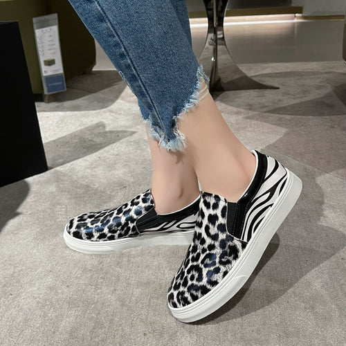 Slip-on leopard print sneakers for women Lune London