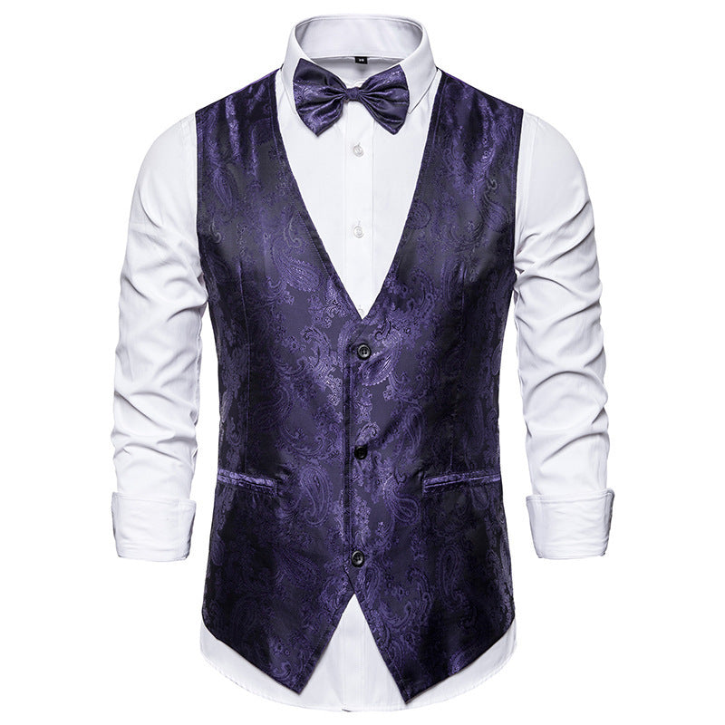 Elegant suit vest for men with a fine paisley pattern Lune London