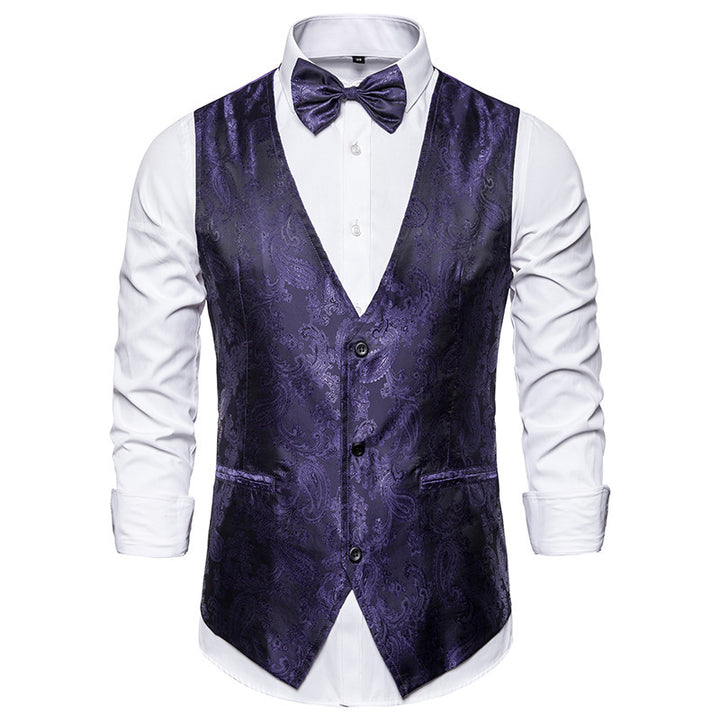 Elegant suit vest for men with a fine paisley pattern Lune London