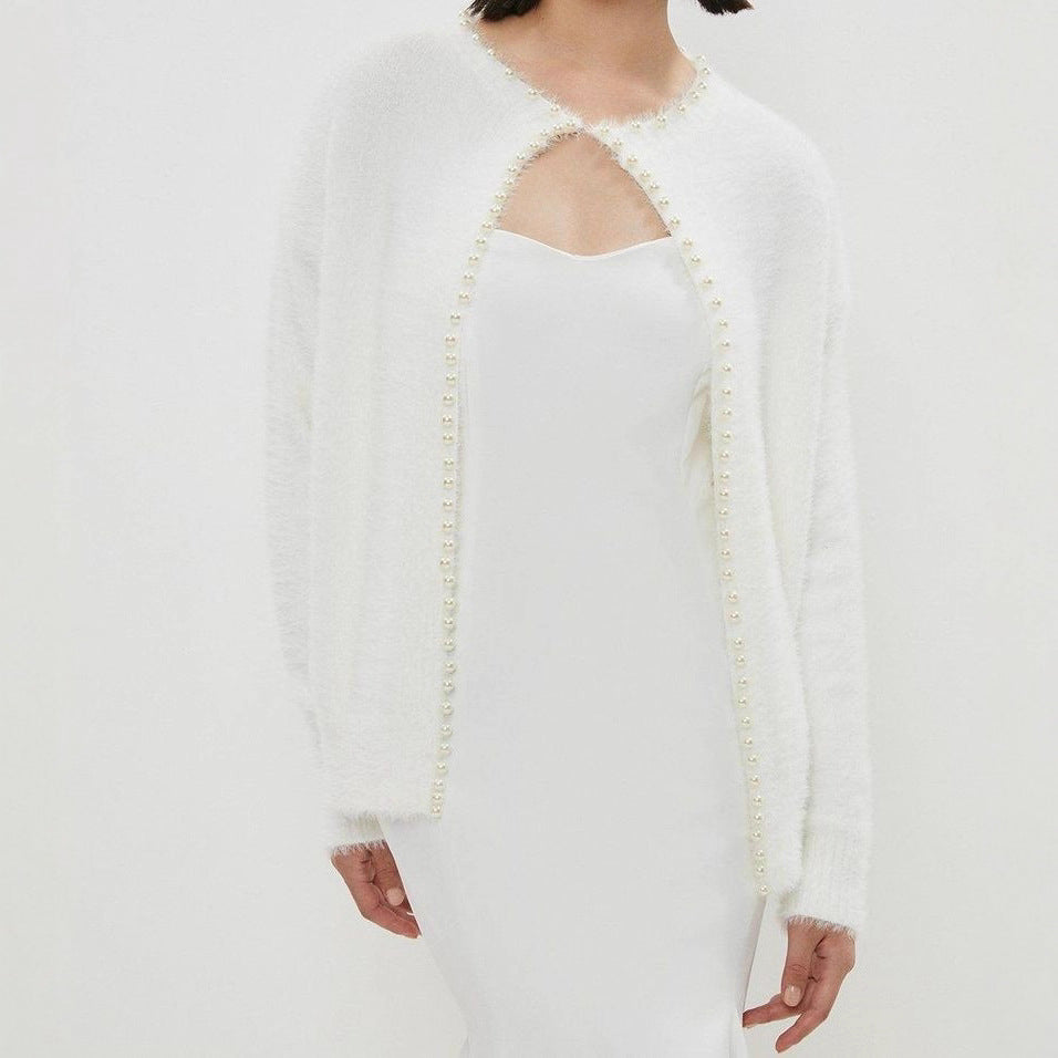 Ladies cozy pullover with pearl embellishment Lune London
