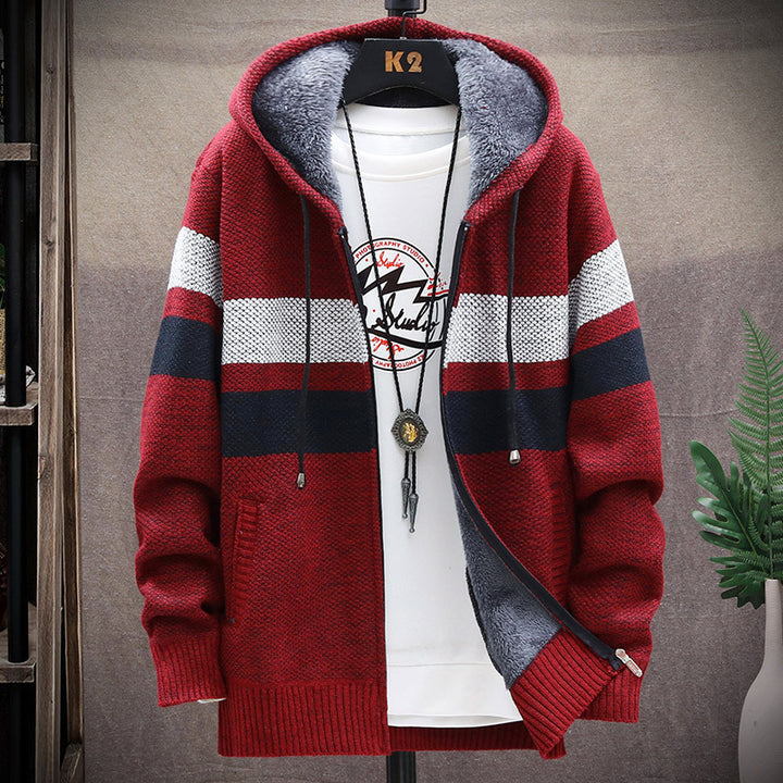 Men's knit jacket with hood and pockets Lune London