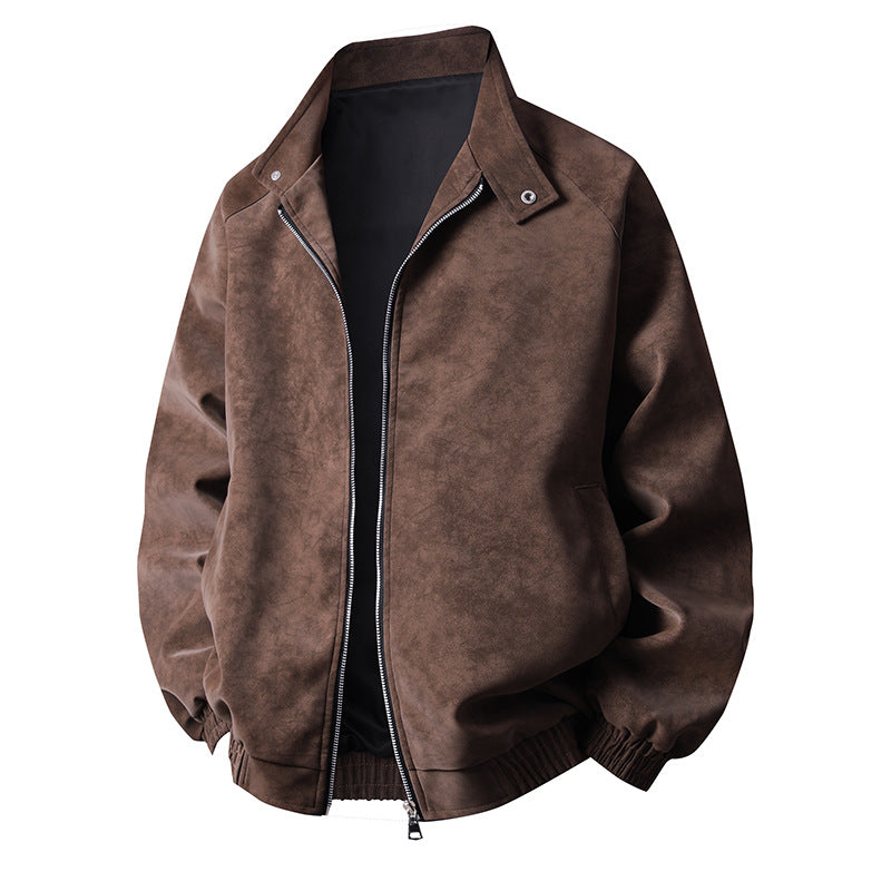 Stylish synthetic leather jacket for men with modern design and elastic cuffs Lune London