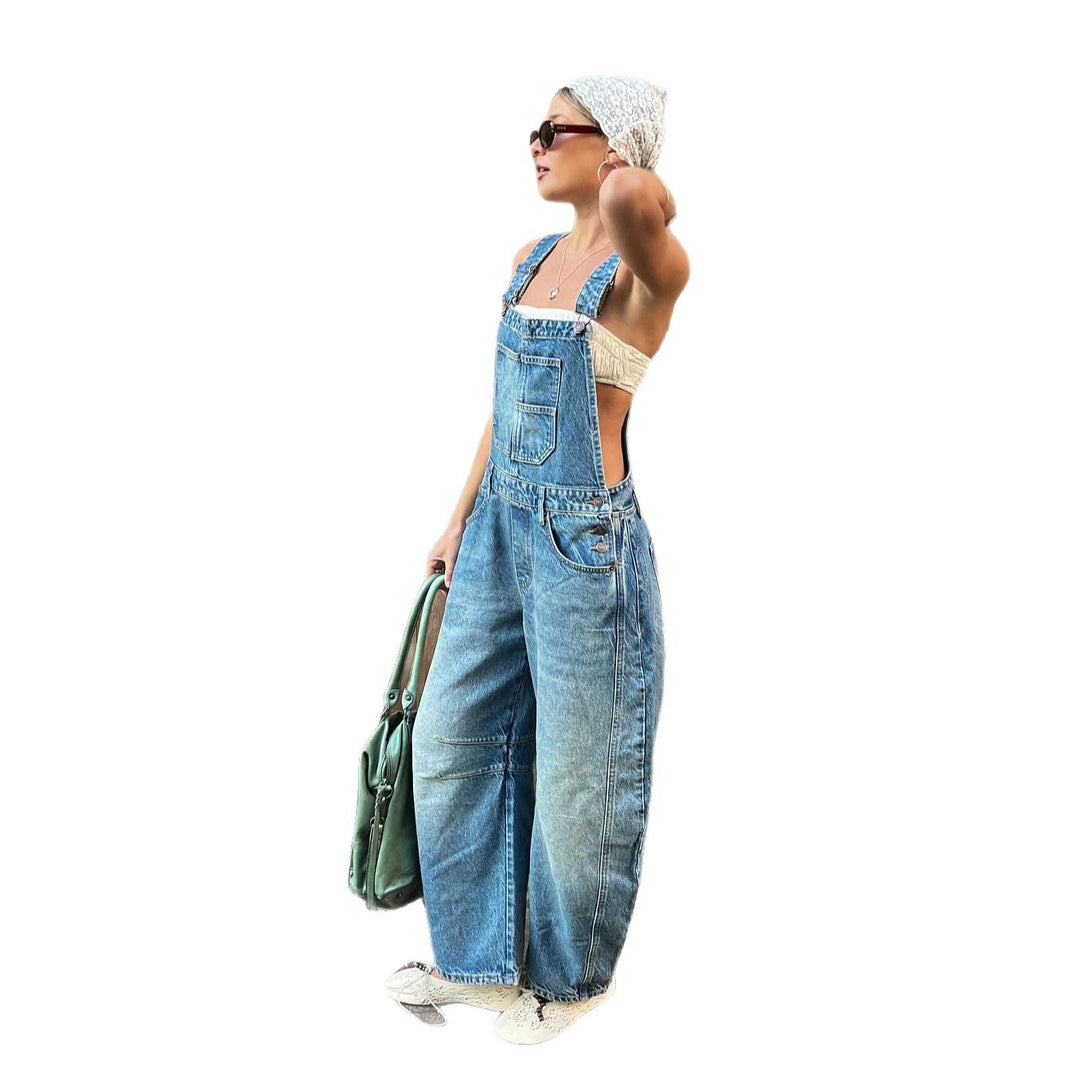 Relaxed Fit Casual Denim Overall for Women Lune London