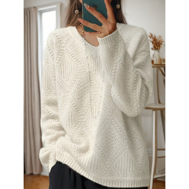 Knit sweater for women with a structured treatment and a soft texture Lune London